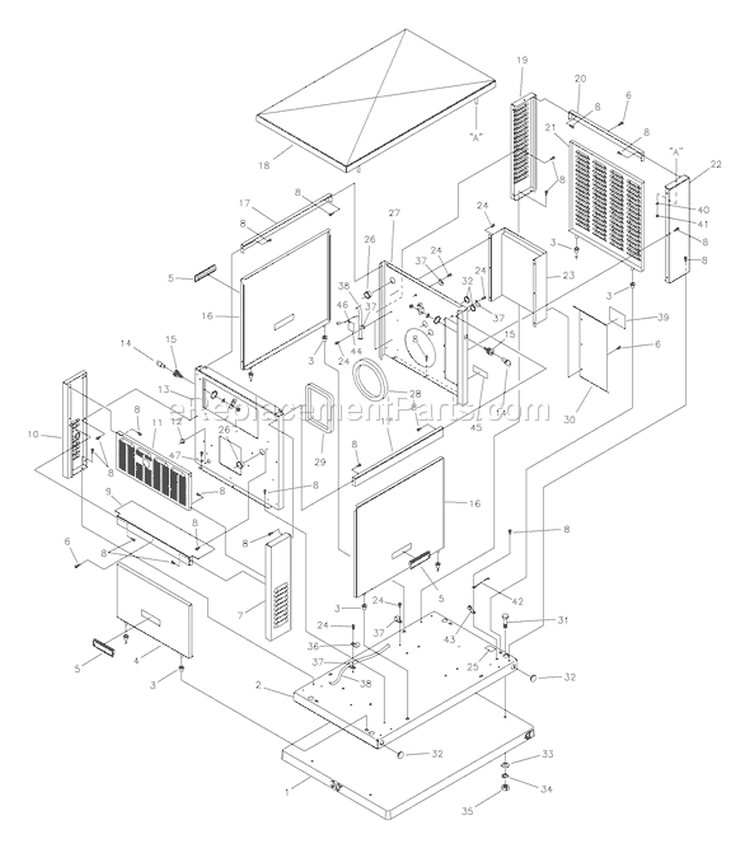 Page C Diagram and Parts List for 1535-1  Briggs and Stratton Generator